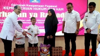 Jelang Ramadhan 1445 Hijriah Kanwil Kemenkumham Santuni Anak Yatim