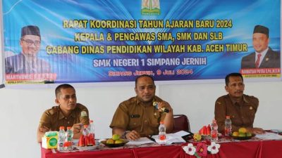 Cabdin Aceh Timur Gelar Rapat Koordinasi di SMK Negeri 1 Simpang Jernih 