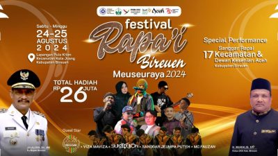 Meriahkan HUT RI Ke-79, Festival Rapai Bireuen Meuseuraya Digelar 