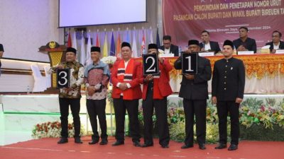 KIP Tetapkan Nomor Urut Paslon Bupati dan Wakil Bupati Bireuen