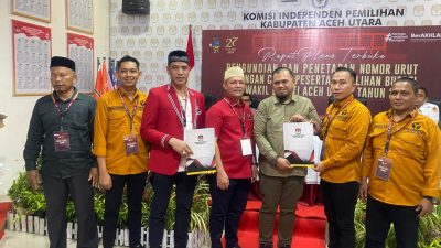 Panwaslih Aceh Utara Pantau Penetapan Nomor Urut Calon Bupati dan Wakil Bupati