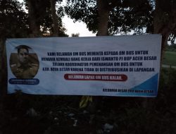 Spanduk Bertebaran, Relawan Om Bus Protes “Relawan Lapar, Om Bus Kalah”
