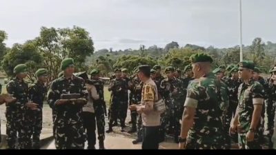 Sinergitas TNI dan Polri Peringatan HUT TNI ke-80 di Brigif TP 90/YGD
