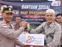 Sambut Hari Bhayangkara ke-80, Polres Aceh Selatan Berbagi Sembako kepada Purnawirawan Polri
