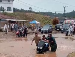 Jalan Eks KKA Penghubung Bener Meriah dan Aceh Utara Terendam Air