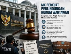 MK Perkuat Perlindungan Hukum Wartawan, Sengketa Pers Wajib Dahulukan Mekanisme UU Pers