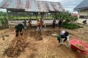 Mahasiswa KKN Kelompok 24 Unimal melakukan penanaman tanaman.