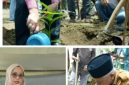 Bupati Tagore Sedang Menanam Bibit kopi bersama Wakilnya Armia pada saat penyaluran perdana 10,2 juta  bibit kopi di Kampung Bumi Ayu  kecamatan Timang Gajah Bener Meriah