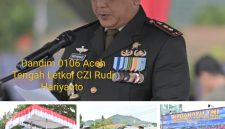 Dandim 0106/Aceh Tengah Letkol Czi Rudi Hariyanto saat membaca amanat Panglima TNI pada upacara HUT TNI Ke-80 tahun 2026.
