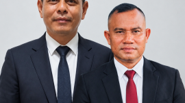 Plt Kadinkes Aceh Utara Nurzahri, S.KM., M.K.M bersama Ketua ODGJ Aceh Utara Mawardi alias Barona Raja. 